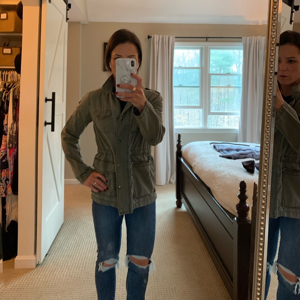 Casual green military jacket